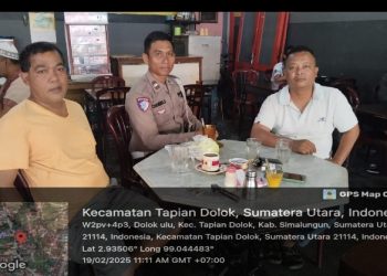 Satlantas Polres Simalungun Sosialisasikan Keselamatan Berlalu Lintas di Kedai Kopi Pardi, Tapian Dolok.