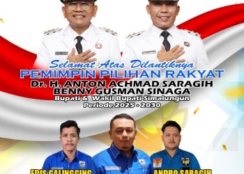 Pelantikan Bupati, KNPI Simalungun : Semangat dan Kempimpinan Baru Bagi Kabupaten Simalungun.