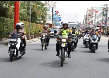 Kapolres Pematangsiantar Pimpin Patroli Skala Besar Cipta Kondisi Pelantikan Walikota & Wakil Walikota Terpilih.