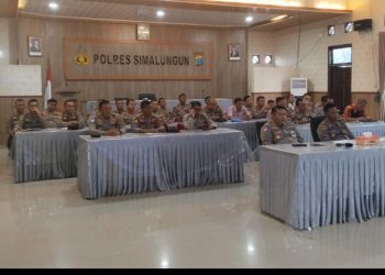 Kapolres Simalungun Ikuti Taklimat Awal Audit Kinerja Irwasda Polda Sumut Secara Virtual.