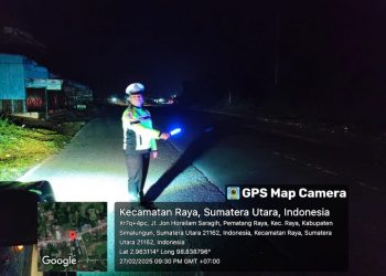 Sat Lantas Polres Simalungun Gelar Blue Light Patrol, Amankan Situasi Kamseltibcarlantas di Malam Hari.