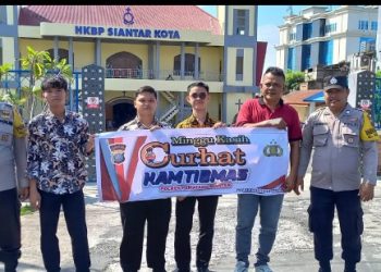 Lewat Minggu Kasih, Polres Pematangsiantar Sambangi Jemaat Gereja Sampaikan Pesan Kamtibmas.