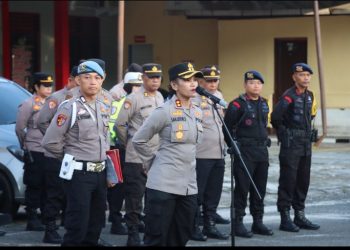 Kapolres Pematangsiantar Pimpin Apel Kesiapan Personil Hari Buruh / Mau Day.