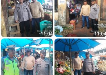 Pastikan Keamanan Pasar Horas, Kasub Sektor Pasar Horas Laksanakan Patroli Jalan Kaki Samapaikan Himbaun Antisipasi 3 C & Premanisme.
