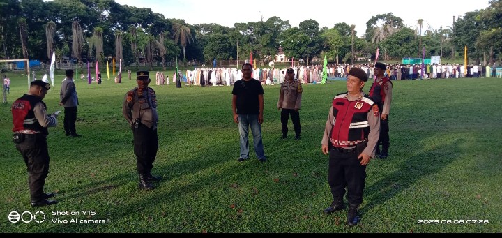 Amankan Sholat Idul Adha 1446 H di Empat Lokasi, Polres Pematangsiantar Turunkan 55 Personil.