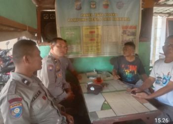 Sampaikan Himbauan Bahaya Narkoba, Polsek Siantar Timur Sambangi Posko KBN.