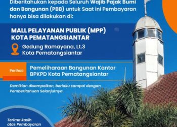 Brosur Pengumuman Tentang Cara Pembayaran PBB di Kota Pematangsiantar.