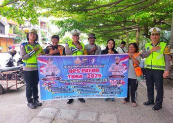 Sat Lantas Polres Pematangsiantar Sosialisasi Operasi Patuh Toba 2025 Kepada Juru Parkir & Para Pengemudi.