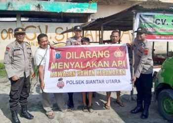 Polseķ Siantar Utara Sosialisasi Pencegahan Kebakaran Kepada Masyarakat di Eks Terminal Sukadame.