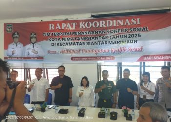 Kapolsek Siantar Marihat Hadiri Rakor Tim Terpadu Penanganan Konflik Sosial Kota Pematangsiantar Tahun 2025.