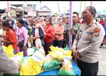 Polres Simalungun Terdepan Dukung Stabilitas Harga Beras, Gelar Pasar Murah di Dua Lokasi Dengan 7 Ton Beras SPHP.