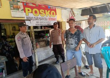 Antisipasi Penyalahgunaan Narkoba Polsek Siantar Marihat Laksanakan Patroli di Posko Bersinar Jalan Pisang.
