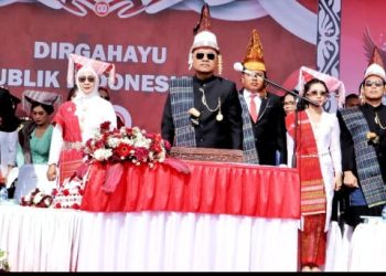 Ribuan Warga Simalungun Antusias Ikuti Upacara Detik - Detik Proklamasi HUT Ke - 80 RI.
