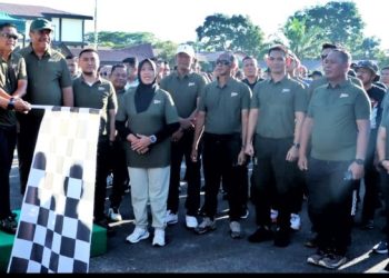 Bupati Simalungun Ikuti Olahraga Bersama Forkopimda di Makorem 022/PT.