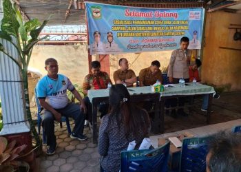 Sampaikan Himbauan Kamtibmas , Polsek Siantar Selatan Hadiri Sosialisasi Pembangunan Cover Drain.