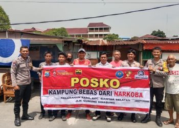 Polsek Siantar Selatan Sambangi Posko KBN Jalan Gunung Sinabung & Berikan Penyuluhan Bahaya Narkoba.