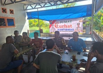 Polsek Siantar Marihat Jumat Curhat Kamtibmas Sosialisasikan Call Centre 110 di Jalan Bahkora 2 .