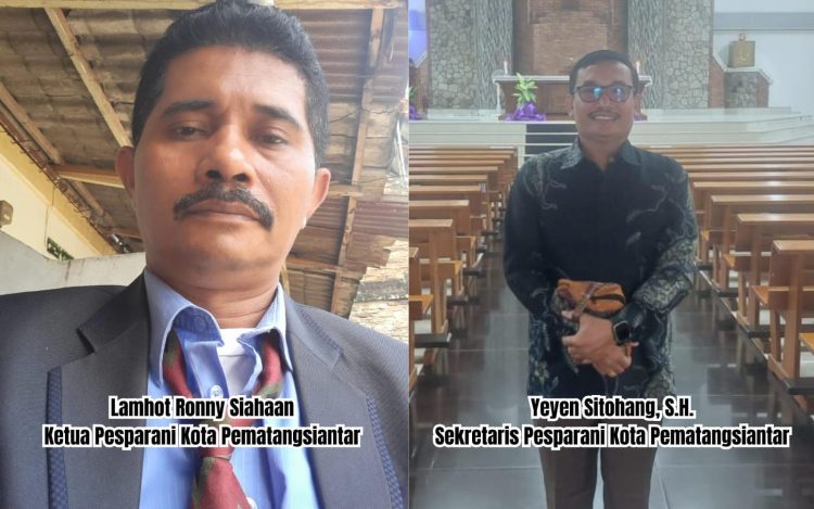 Ketua Panitia Pesparani Kota Pematangsiantar Ke - VI Lamhot Siahaan & Sekretaris Panitia Yeyen Sitohang, SH.