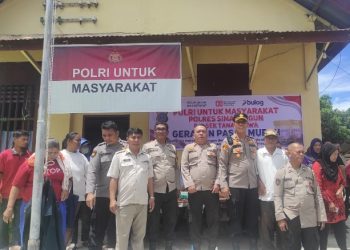 Wujud Kepolisian Humanis: Polsek Tanah Jawa Gelar Pasar Murah 6 Ton Beras Untuk Masyarakat Simalungun.