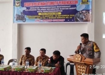 Polsek Siantar Barat Hadir Dalam Penutupan Pelatihan Automotive Perbengkelan, Sampaikan Pesan Kamtibmas.