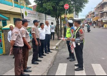 Sat Lantas Polres Pematangsiantar Kampanye Keselamatan Berlalulintas Kepada Satpam.