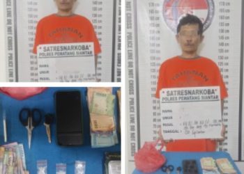 Polres Pematangsiantar Tangkap Pengedar Sabu di Jalan Bahbirong Ujung.