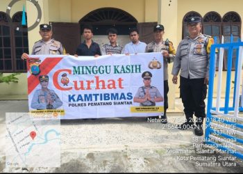 Sosialisasikan Call Center 110, Polsek Siantar Marihat Laksanakan Minggu Kasih Curhat Kamtibmas.