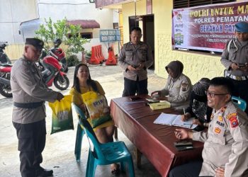 Polsek Siantar Selatan Adakan Pasar Murah Kepada Masyarakat di Wilkumnya.
