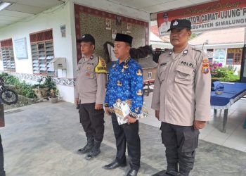 Polsek Bosar Maligas Hadiri Upacara Hari Kesadaran Nasional di Ujung Padang, Sinergitas Dengan Pemerintah Daerah.