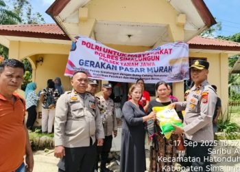 Polsek Tanah Jawa Salurkan 11 Ton Beras Murah, Wujud Nyata Polri Untuk Masyarakat.