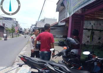 Tinjut Laporan Masyarakat Call Center 110, Polsek Siantar Timur Cek TKP Pencurian Tas di Jalan Pane.