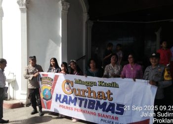 Polri Ada Dimana Mana , Polsek Siantar Barat Minggu Kasih Curhat Kamtibmas di Gereja GKPS Jalan Sudirman.