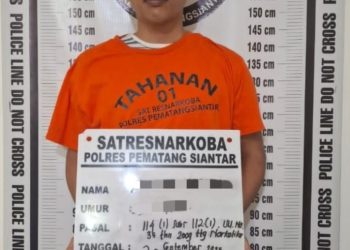 Polres Pematangsiantar Amankan RK Diduga Pengedar Sabu di Eks Terminal Sukadame Parluasan.