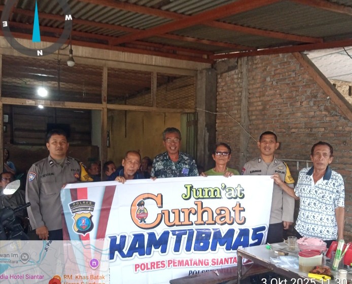 Polsek Siantar Timur Gelar Jumat Curhat Kamtibmas Kepada Masyarakat Jalan Narumonda Bawah.