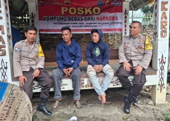 Sosialisasikan Bahaya Narkoba, Polsek Siantar Selatan Sambangi Posko KBN Jalan Gunung Sinabung.