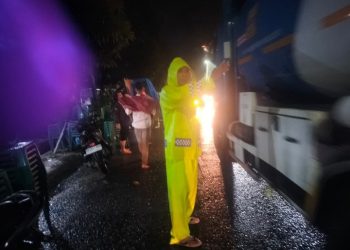 Antisipasi Kemacetan Saat Hujan Deras, Sat Lantas Polres Pematangsianțar Gatur Lalin.