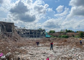 Progres Perobohan Gedung IV Pasar Horas di Jalan Merdeka Pematangsiantar Sudah Mencapai Sekitar 35 Persen.