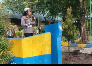 Polantas Menyapa, Sat Lantas Polres Pematangsiantar Irup di SMP N 5.
