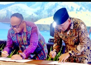 Bupati Simalungun Tandatangani Nota Kesepahaman Pengelolaan Data Dengan BPS RI di Medan.