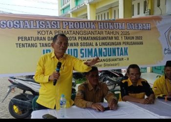 Anggota Yang Juga Wakil Ketua DPRD Pematangsiantar Mengadakan Sosper Perda Nomor 1 Tahun 2022 Tentang Tanggung Jawab Sosial & Lingkungan Perusahaan.