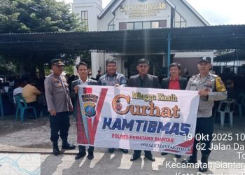 Bareng Bersama Jemaat, Polsek Siantar Timur Minggu Kasih Curhat Kamtibmas di Gereja GKPI JK Tomuan.