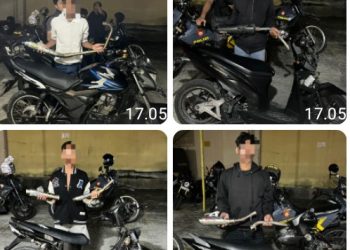 Timsus Dayok Polres Pematangsiantar Tindak Sembilan Sepedamotor Gunakan Knalpot Brong.