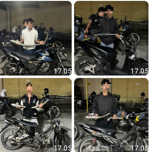 Timsus Dayok Polres Pematangsiantar Tindak Sembilan Sepedamotor Gunakan Knalpot Brong.