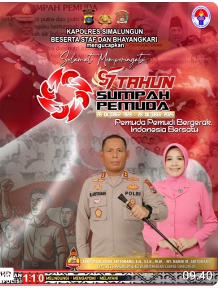 Kapolres Simalungun Ucapkan Selamat Hari Sumpah Pemuda Ke - 97 : "Pemuda Pemudi Bergerak, Indonesia Bersatu".