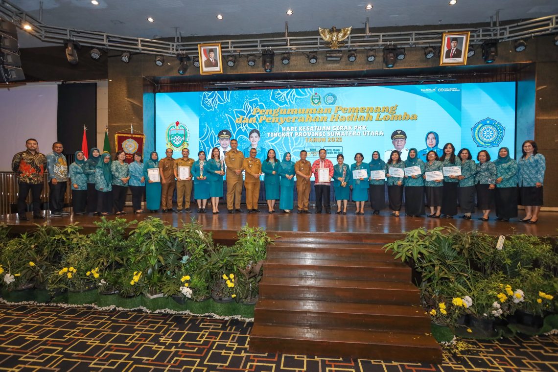 Ketua TP PKK Kota Pematangsiantar Ny Liswati Wesly Silalahi Hadiri Pengumuman & Penyerahan Hadiah Lomba Dalam Rangka Hari Kesatuan Gerak (HKG) PKK Tingkat Provinsi Sumut Tahun 2025.
