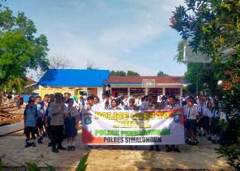 Polsek Perdagangan Gelar Polri Goes to School, Edukasi Siswa SMP Bahaya Narkoba & Keselamatan Berlalu Lintas.