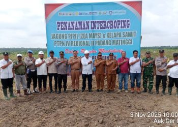 Polsek Bosar Maligas Kawal Tanam Perdana Jagung di PTPN IV, Dukung Program Ketahanan Pangan Presiden.