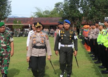 Kapolres Pematangsianțar Pimpin Apel Gabungan Kesiapan Tanggap Bencana Hidrometeorologi.