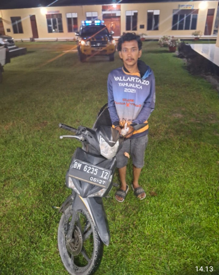 Kerja Keras Personel Polsek Tanah Jawa Resor Simalungun Berbuah Manis, Berhasil Amankan Tersangka Penggelapan Sepeda Motor.