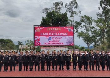 Polres Simalungun Gelar Upacara Hari Pahlawan, Kapolres Tekankan Semangat Pengabdian Untuk Bangsa.